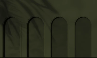 Fototapeta oliwkowa 3D łuki
