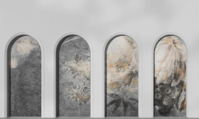 Fototapeta 3D łuki szara