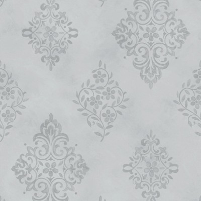 Niebieska tapeta na flizelinie w roślinne ornamenty