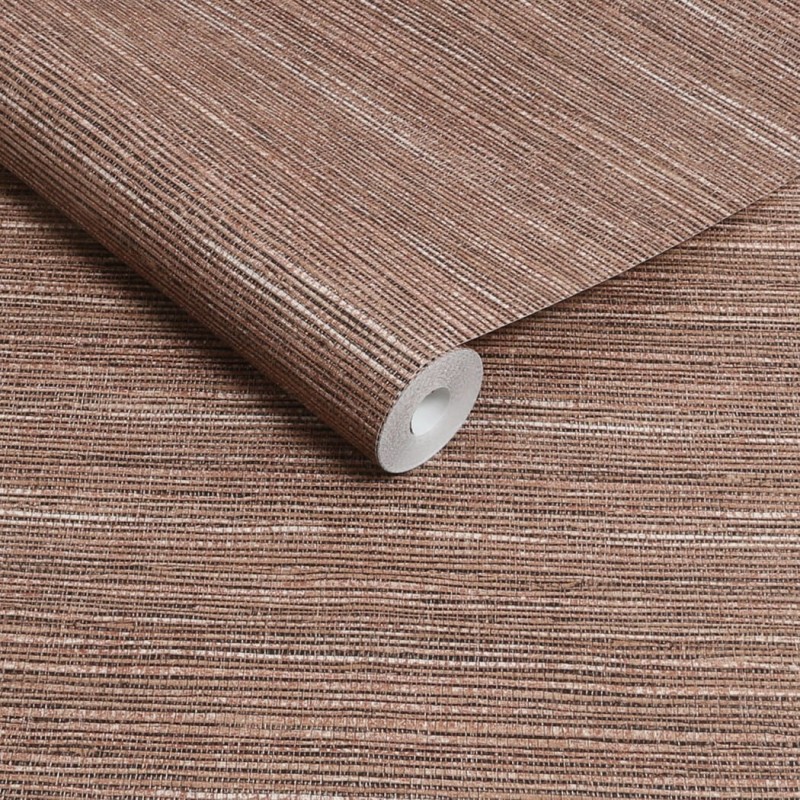 Brązowa tapeta winylowa na flizelinie z efektem naturalnej trawy