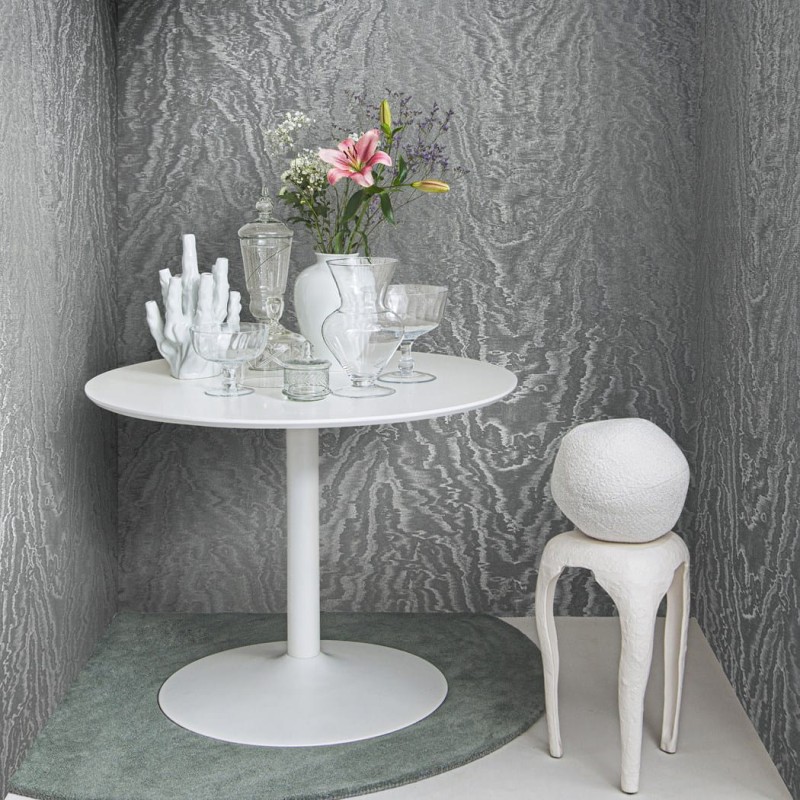 Metalizowana tapeta winylowa na flizelinie srebrna