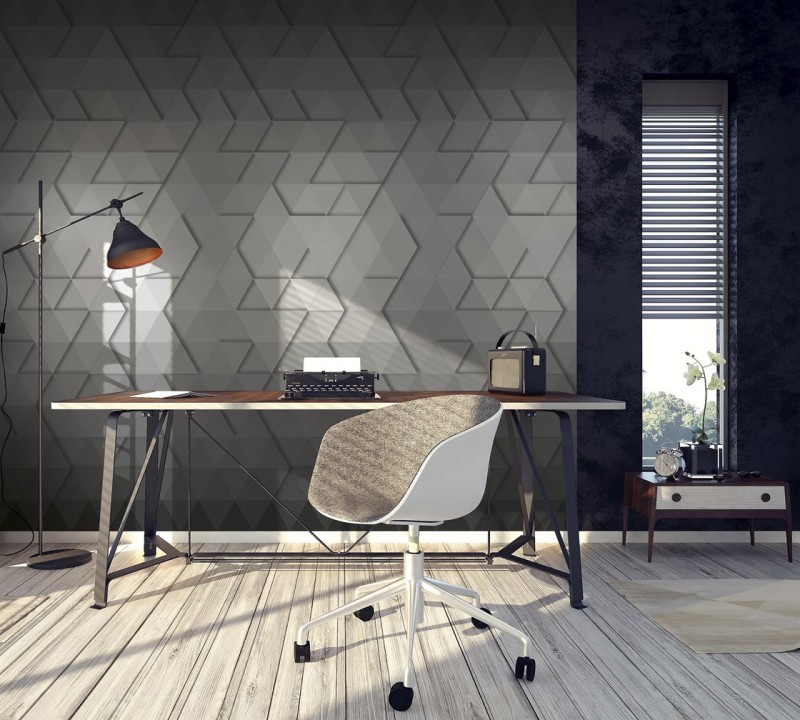 Fototapeta geometryczna z efektem 3D trójkąty