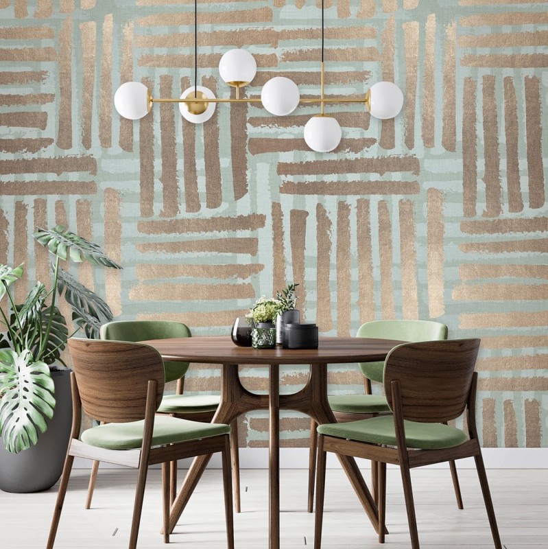 Fototapeta zielona geometryczne kreski