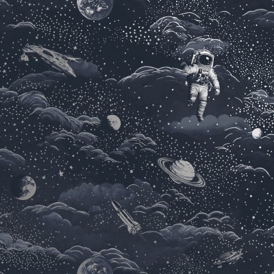 Tapeta do pokoju chłopca kosmos, astronauci i planety