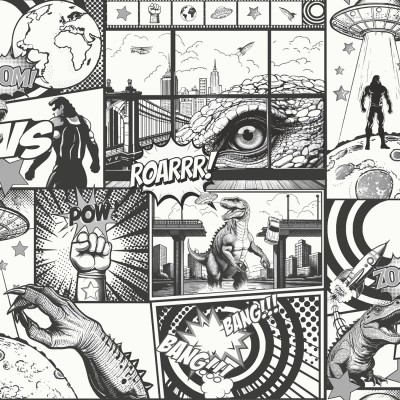 Tapeta do pokoju chłopca z motywem komiksu