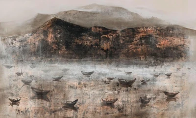 Fototapeta brązowy abstrakcyjny krajobraz