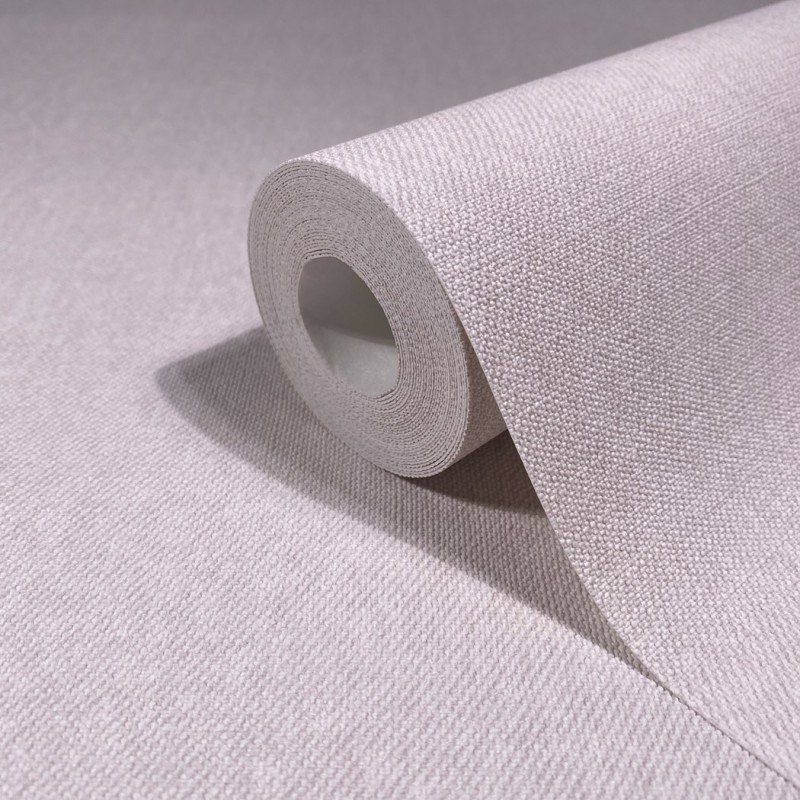 Tapeta ze strukturą tkaniny w odcieniach taupe