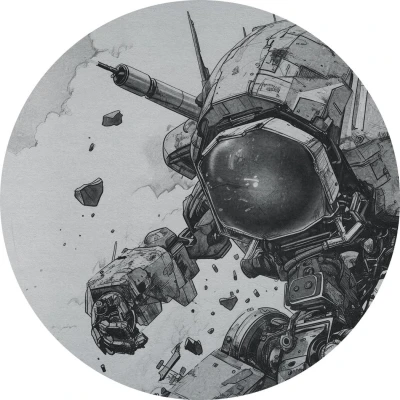 Fototapeta w kształcie koła - Robot mechaniczny