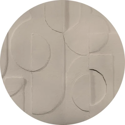 Fototapeta w kształcie koła - Beżowa geometria 3D