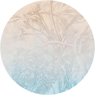 Fototapeta w kształcie koła - Kwiaty ombre