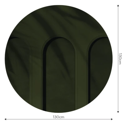 Fototapeta w kształcie koła - Zielone łuki 3D