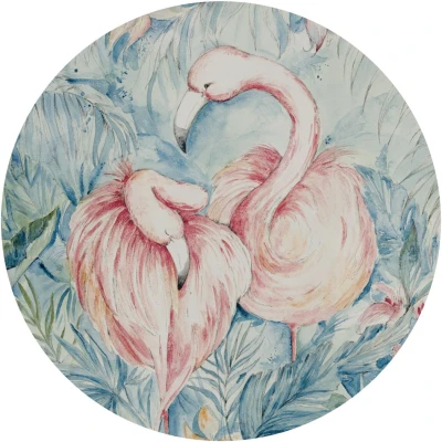 Fototapeta w kształcie koła - Różowe flamingi