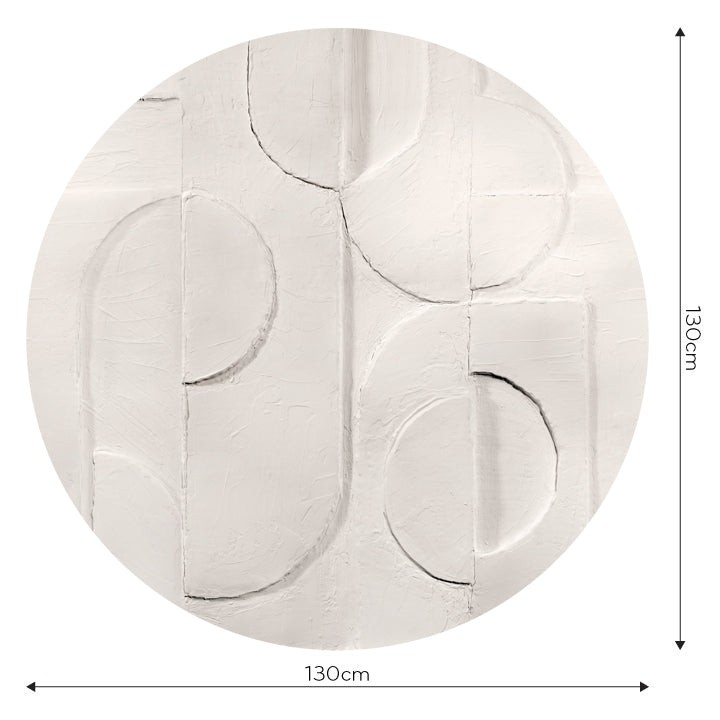 Fototapeta w kształcie koła - Gipsowa geometria 3D