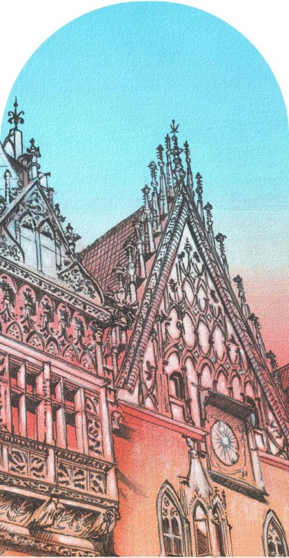 Fototapeta w kształcie łuku - Town Hall