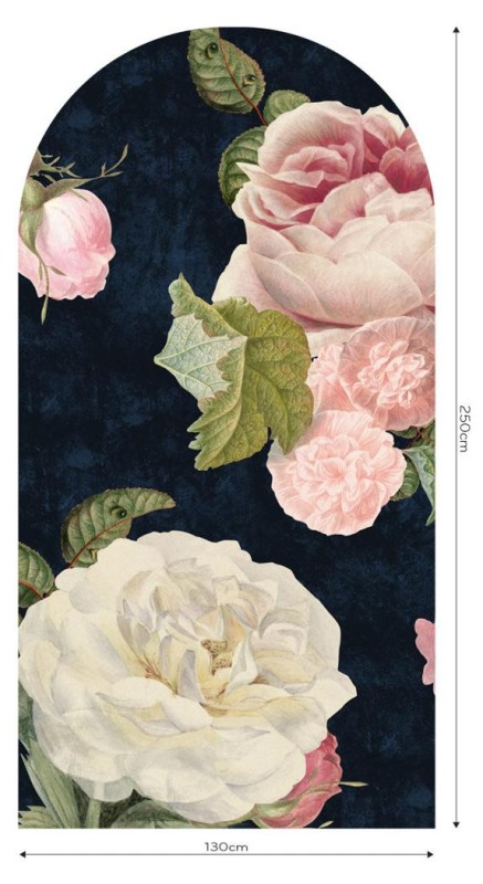 Fototapeta w kształcie łuku - Roses Dark Blue
