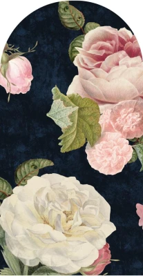 Fototapeta w kształcie łuku - Roses Dark Blue