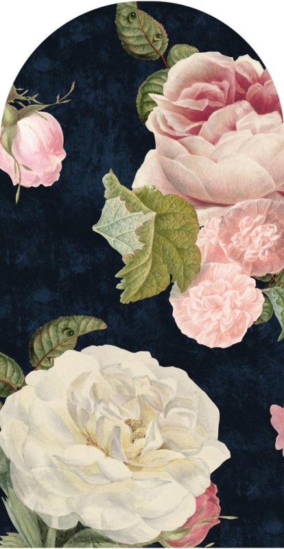 Fototapeta w kształcie łuku - Roses Dark Blue