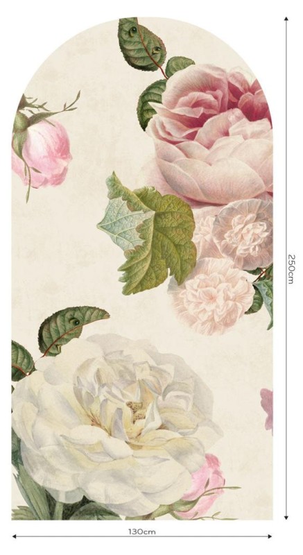 Fototapeta w kształcie łuku - Roses Cream