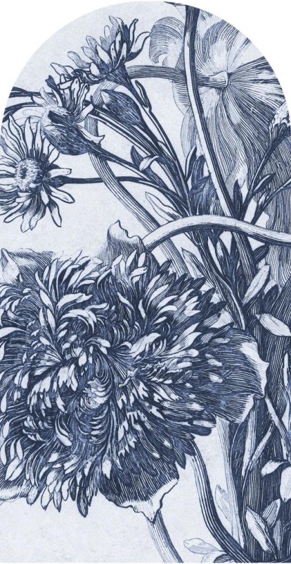 Fototapeta w kształcie łuku - Blue Flower