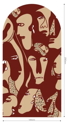 Fototapeta w kształcie łuku - Faces Burgundy