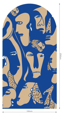 Fototapeta w kształcie łuku - Faces Cobalt