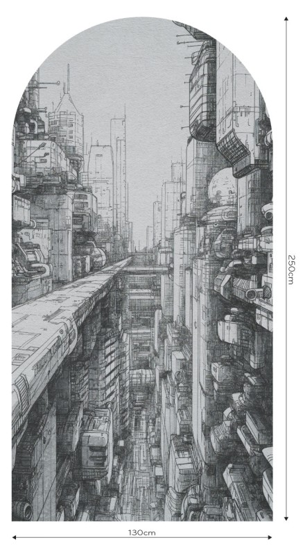 Fototapeta w kształcie łuku - Cyber City