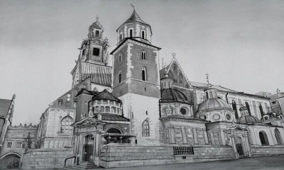 Fototapeta czarno-biały Wawel