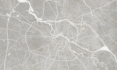 Fototapeta szara mapa Wrocławia
