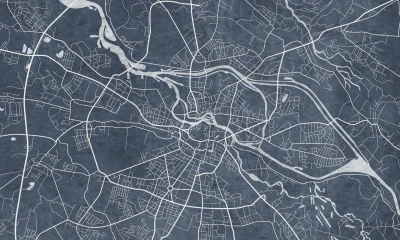 Fototapeta niebieska mapa Wrocławia