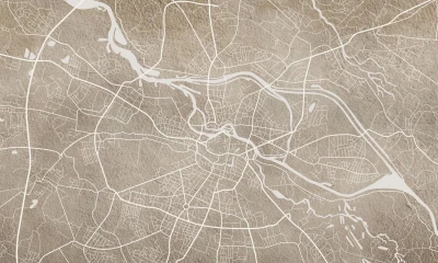 Fototapeta beżowa mapa Wrocławia