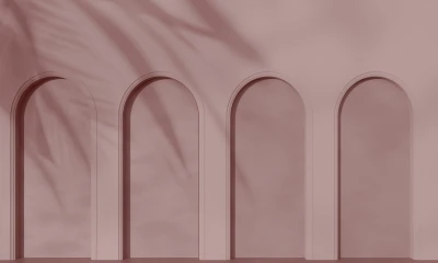 Fototapeta różowe łuki 3D