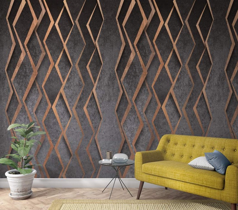 Fototapeta z geometrycznym wzorem szara