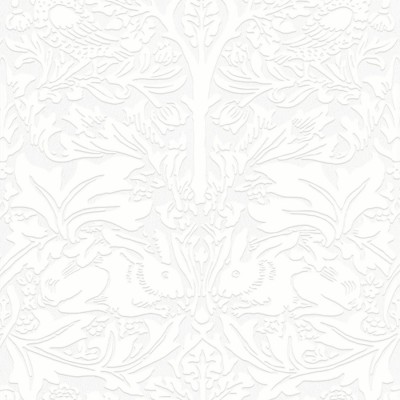 Tapeta do malowania z tłoczonym wzorem roślin, ptaków i królików