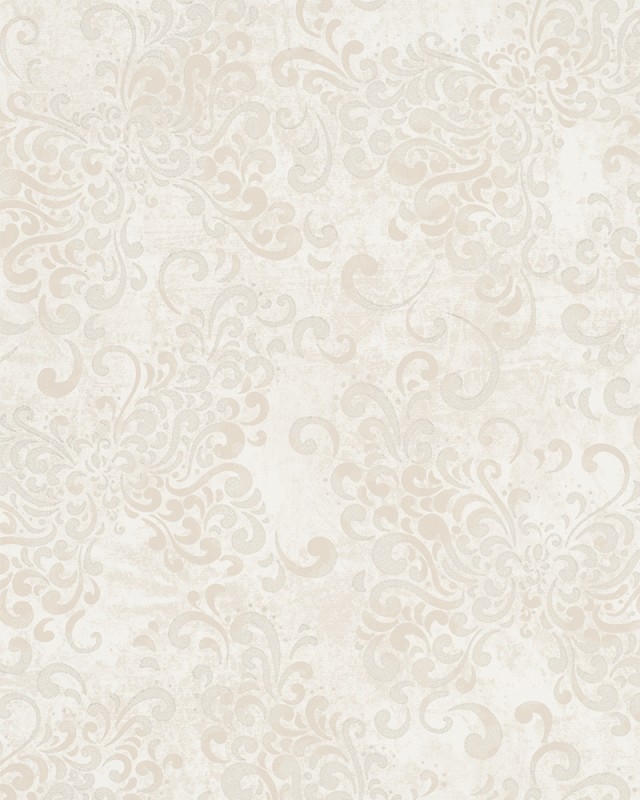 Jasnobeżowa tapeta na flizelinie w roślinne ornamenty