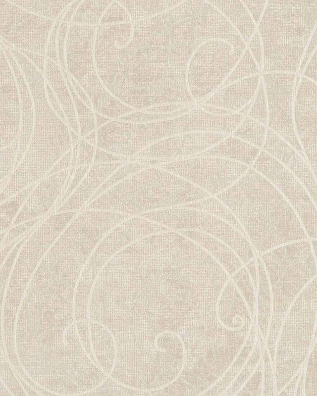 Beżowo-srebrna tapeta na flizelinie w ornamenty