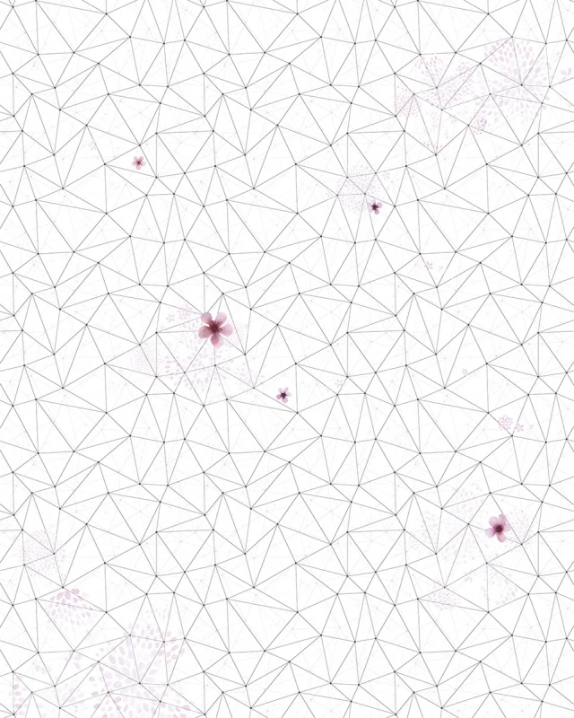 Fototapeta geometryczne trójkąty z drobnymi kwiatuszkami