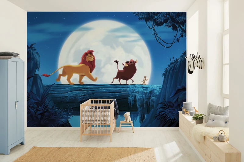 Fototapeta Simba, Timon i Pumba maszerujący nocą