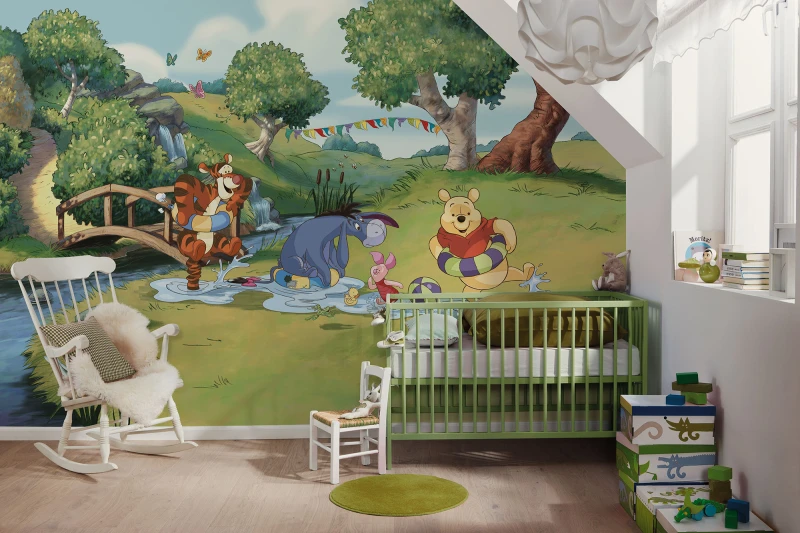 Fototapeta Kubuś Puchatek i przyjaciele grają przy wodzie