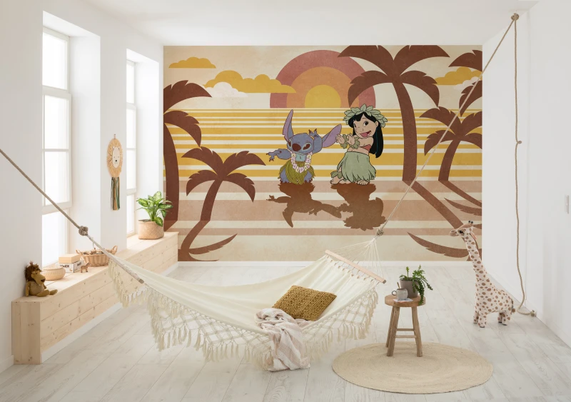Fototapeta Lilo i Stitch taniec hula o zachodzie słońca