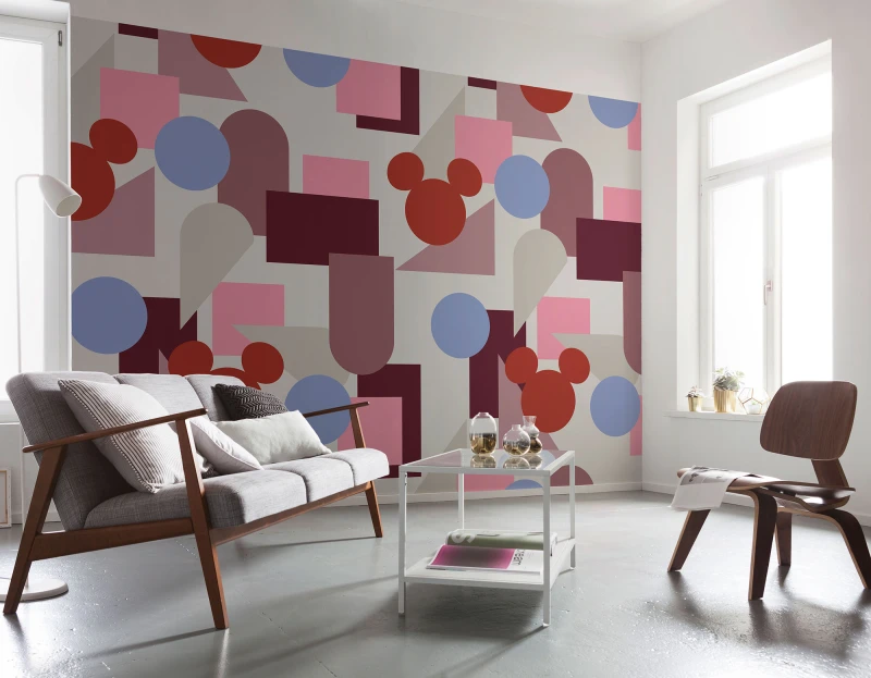 Fototapeta geometryczna z motywem Myszki Miki