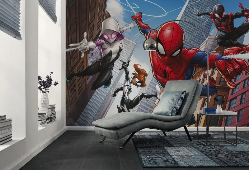 Fototapeta Spider Man i latający bohaterowie