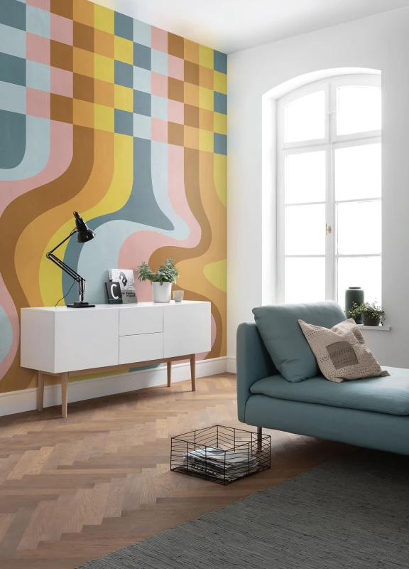 Fototapeta żółte geometryczne wzory