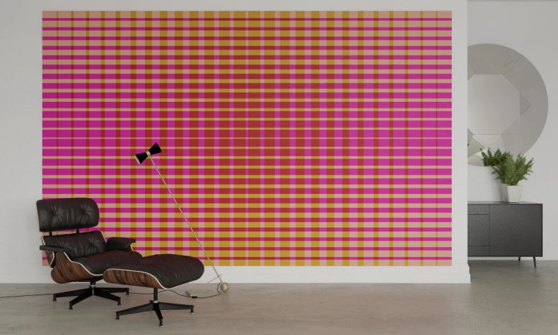 Fototapeta geometryczna różowa kratka