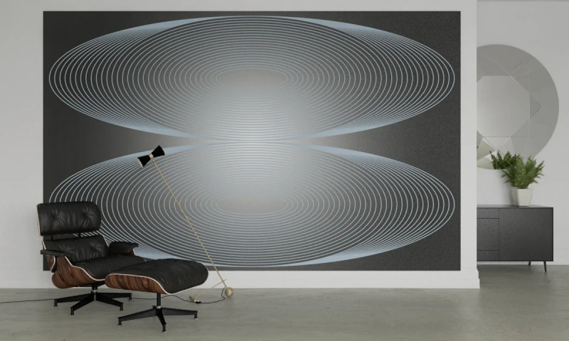 Fototapeta geometryczna owale na ciemnym tle
