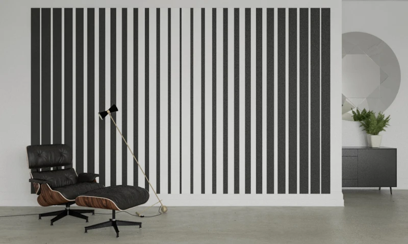 Fototapeta pionowe czarno-białe paski 3D