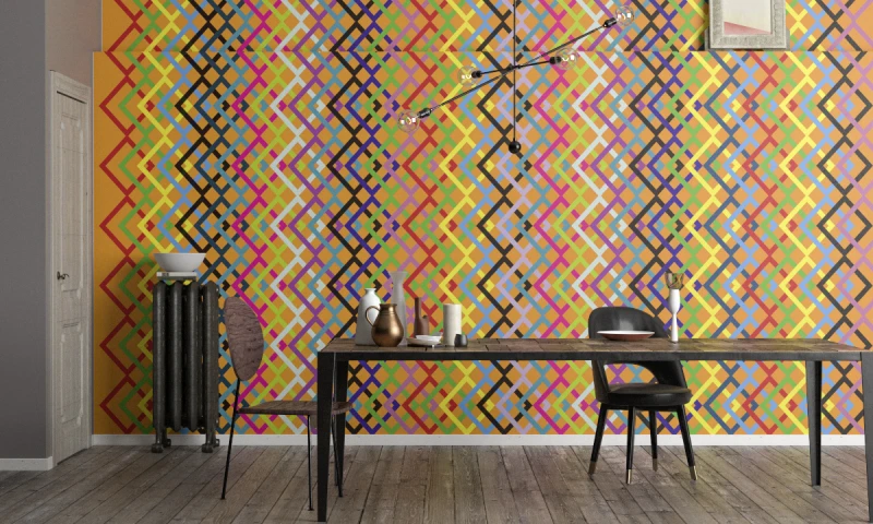 Fototapeta geometryczna romby na pomarańczowym tle