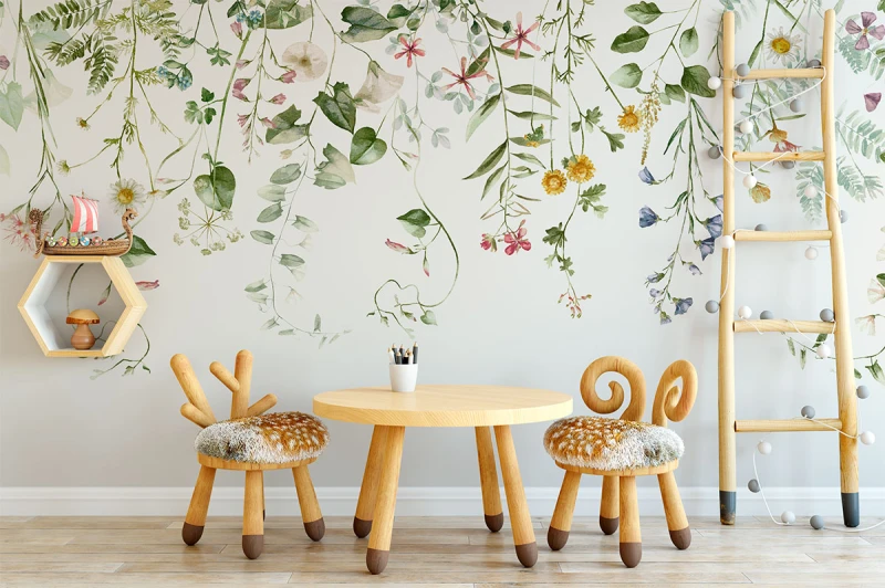 Fototapeta dla dzieci Green floral