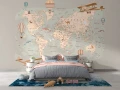 Fototapeta dla dzieci Mapa z balonami