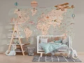 Fototapeta dla dzieci Mapa z balonami
