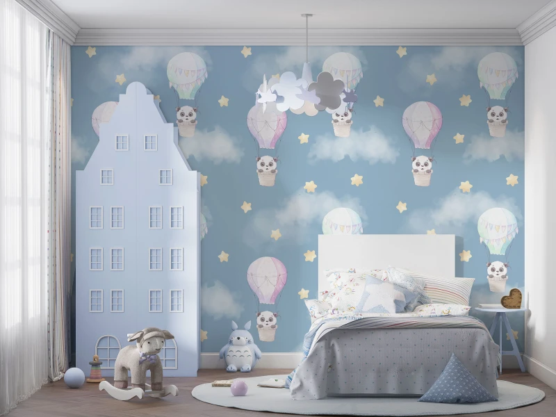 Fototapeta dla dzieci Pandy w balonach